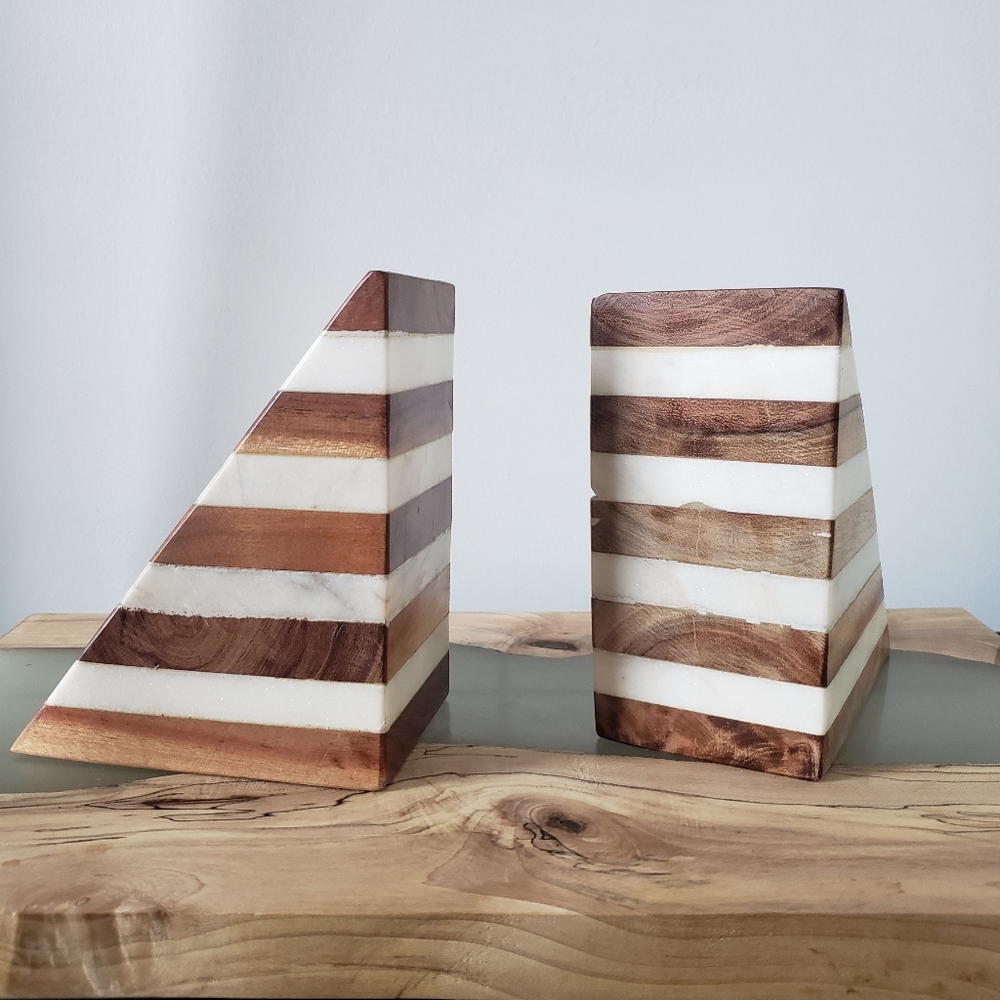 Stone & Wood Book Ends